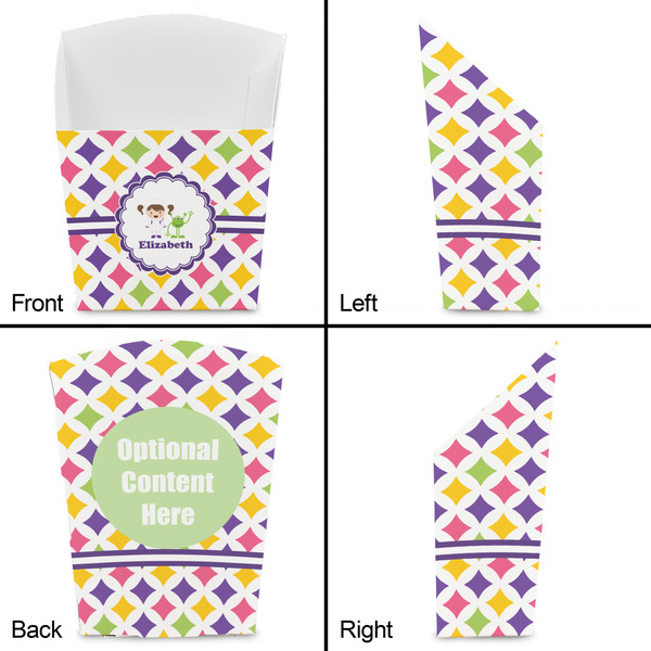 Girls Astronaut French Fry Favor Box - Front & Back View