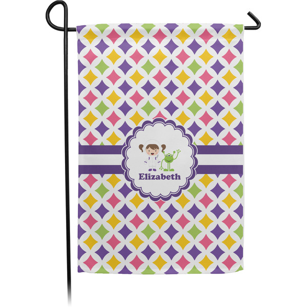 Custom Girls Astronaut Small Garden Flag - Single Sided w/ Name or Text