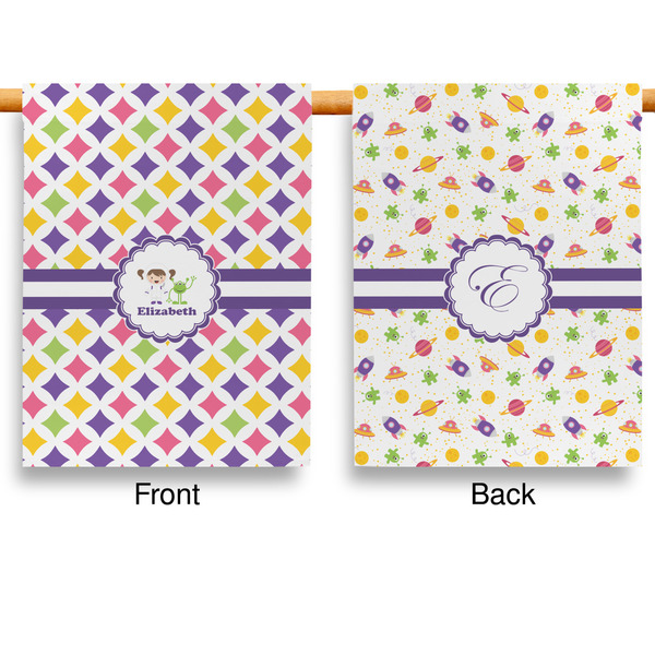 Girls Astronaut Garden Flags - Large - Double Sided - APPROVAL