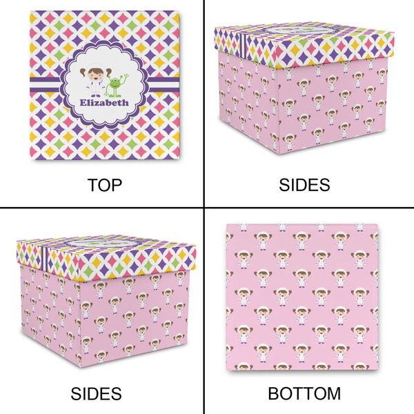 Girls Astronaut Gift Boxes with Lid - Canvas Wrapped - Large - Approval