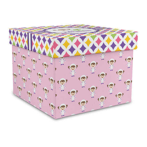 Custom Girls Astronaut Gift Box with Lid - Canvas Wrapped - Large (Personalized)