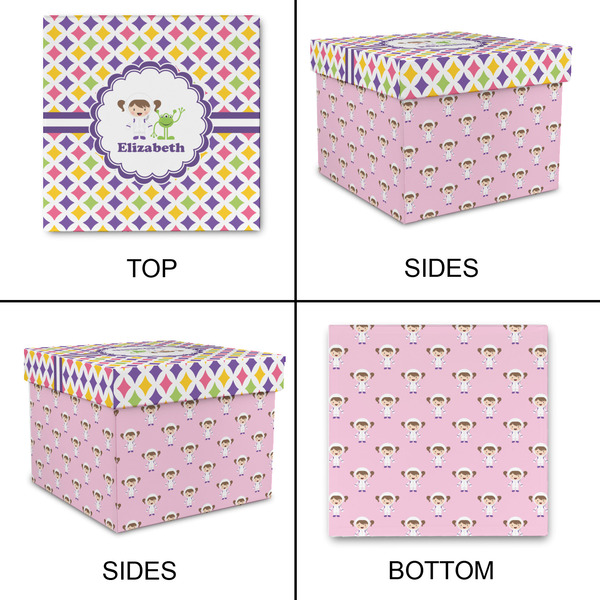 Girls Astronaut Gift Boxes with Lid - Canvas Wrapped - X-Large - Approval