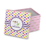 Girls Astronaut Gift Box with Lid - Canvas Wrapped (Personalized)