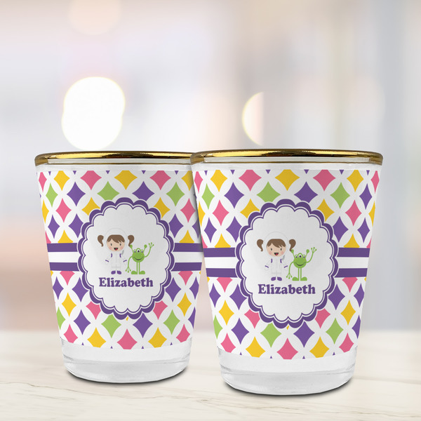 Girls Astronaut Glass Shot Glass - with gold rim - LIFESTYLE