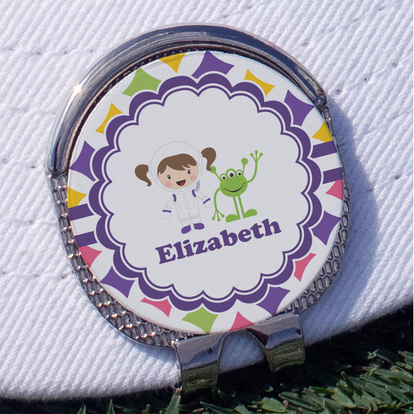 Custom Girls Astronaut Golf Ball Marker - Hat Clip