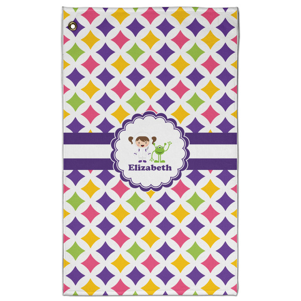 Custom Girls Astronaut Golf Towel - Poly-Cotton Blend w/ Name or Text