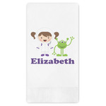 Girls Astronaut Guest Napkins - Full Color - Embossed Edge (Personalized)