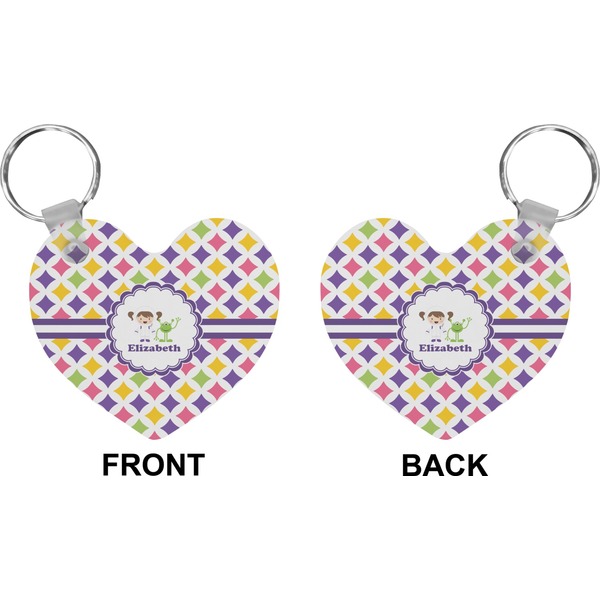 Girls Astronaut Heart Keychain (Front + Back)