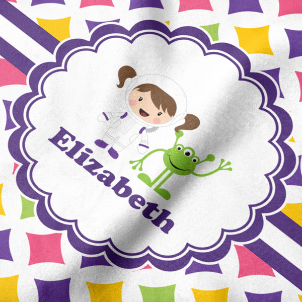 Girls Astronaut Hooded Baby Towel- Detail Close Up