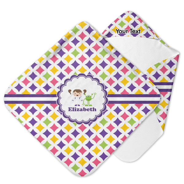 Custom Girls Astronaut Hooded Baby Towel (Personalized)