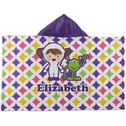 Girls Astronaut Kids Hooded Towel (Personalized)