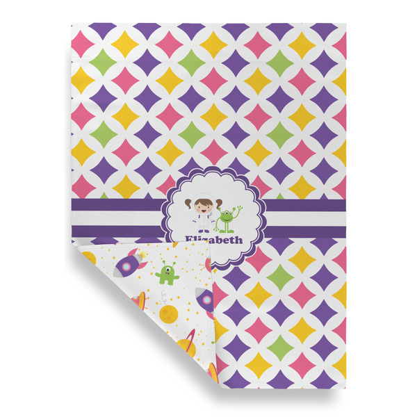 Girls Astronaut House Flags - Double Sided - FRONT FOLDED