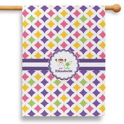 Girls Astronaut 28" House Flag (Personalized)