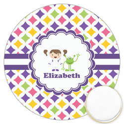 Girls Astronaut Printed Cookie Topper - 3.25" (Personalized)