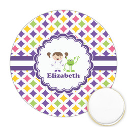 Girls Astronaut Printed Cookie Topper - 2.5" (Personalized)