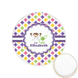 Girls Astronaut Printed Cookie Topper - 1.25" (Personalized)