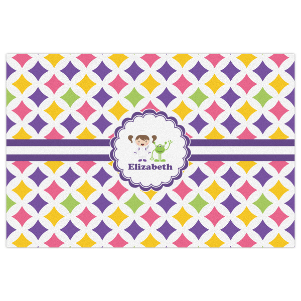 Girls Astronaut Indoor / Outdoor Rug - 2'x3' - Front Flat