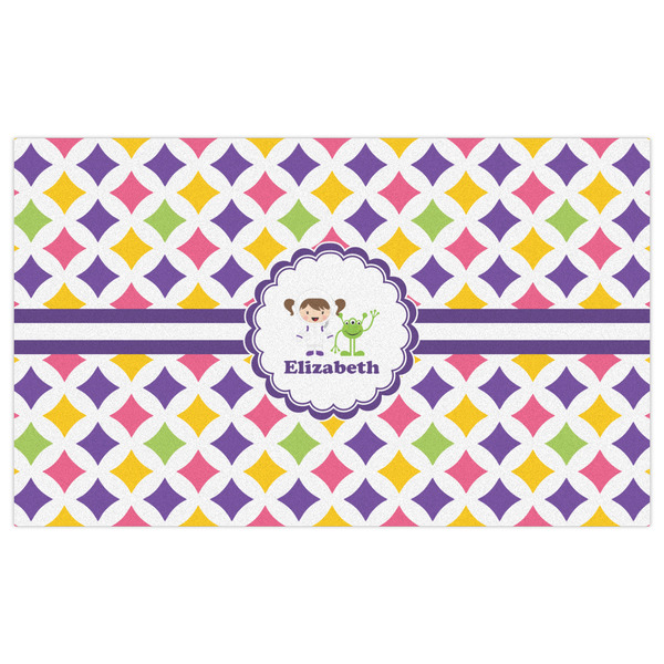 Girls Astronaut Indoor / Outdoor Rug - 3'x5' - Front Flat