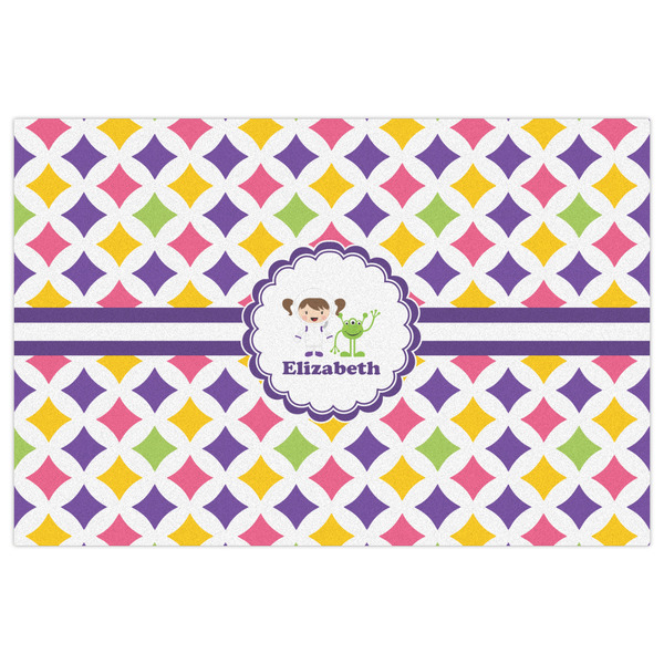 Girls Astronaut Indoor / Outdoor Rug - 4'x6' - Front Flat