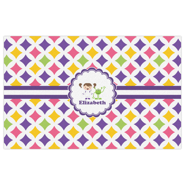 Girls Astronaut Indoor / Outdoor Rug - 5'x8' - Front Flat