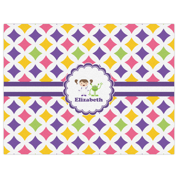 Girls Astronaut Indoor / Outdoor Rug - 6'x8' - Front Flat