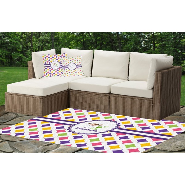 Girls Astronaut Outdoor Mat & Cushions