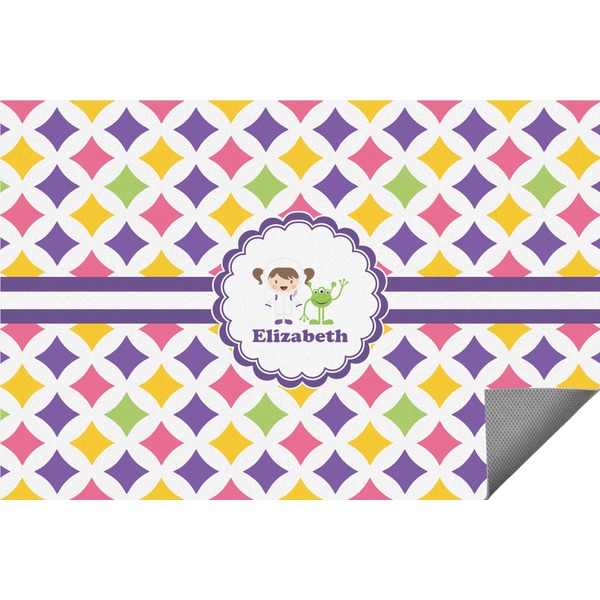 Custom Girls Astronaut Indoor / Outdoor Rug - 3'x5' (Personalized)