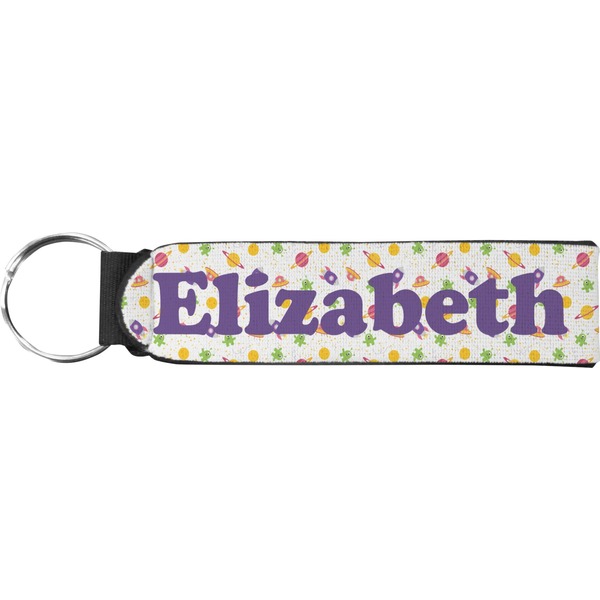 Custom Girls Astronaut Neoprene Keychain Fob (Personalized)