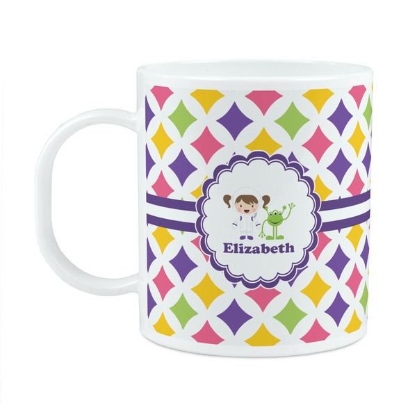 Custom Girls Astronaut Plastic Kids Mug (Personalized)