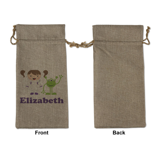 Girls Astronaut Large Burlap Gift Bags - Front Approval