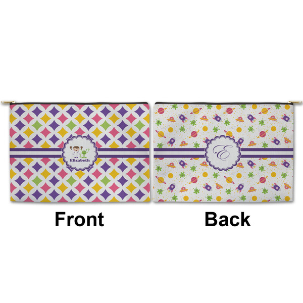 Girls Astronaut Large Zipper Pouch Approval (Front and Back)