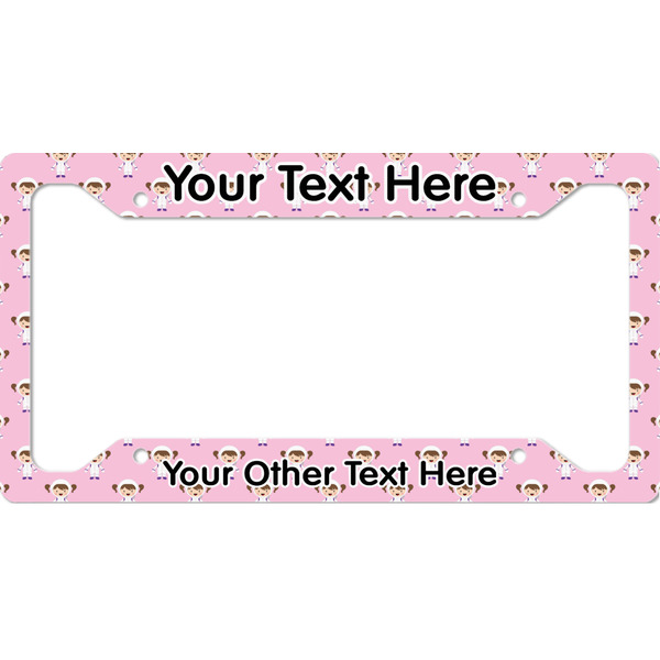Custom Girls Astronaut License Plate Frame - Style A (Personalized)