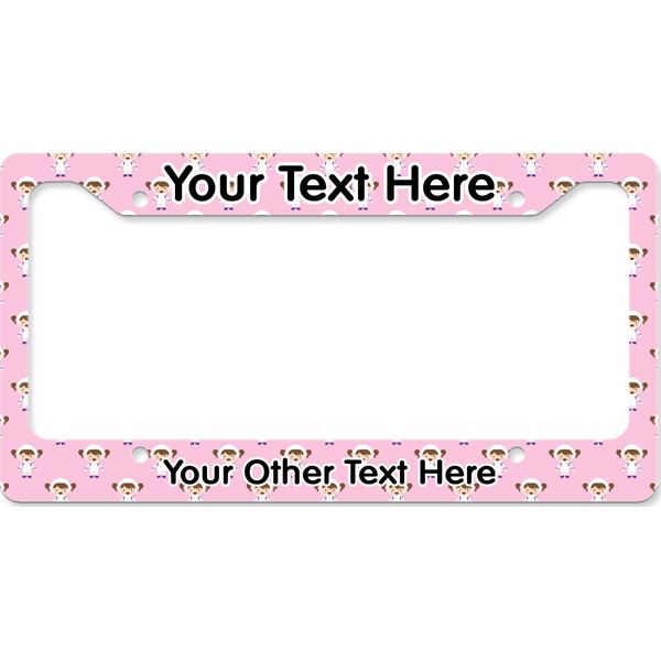 Custom Girls Astronaut License Plate Frame - Style B (Personalized)