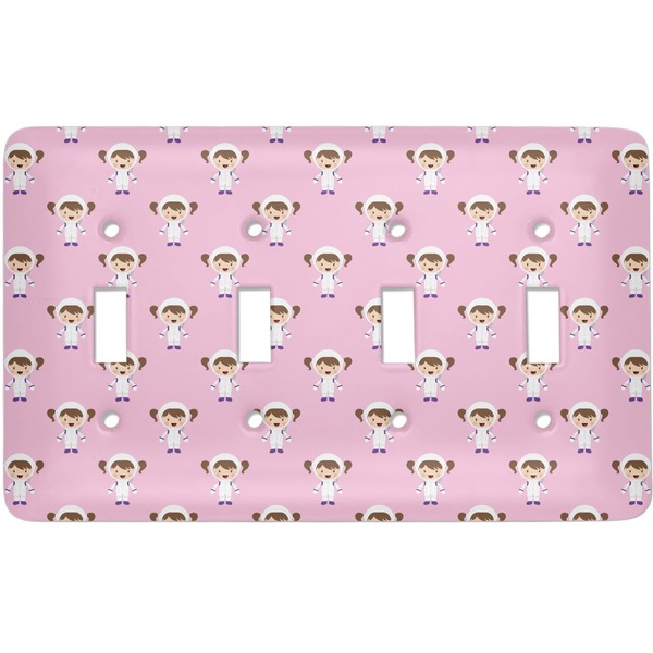 Custom Girls Astronaut Light Switch Cover (4 Toggle Plate)