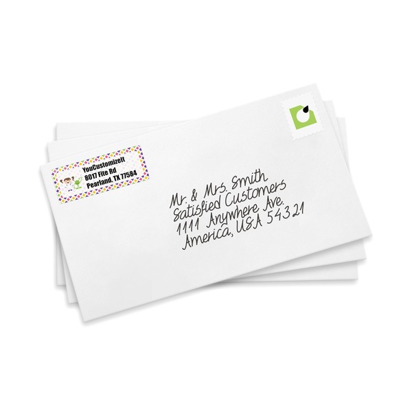 Girls Astronaut Mailing Label on Envelopes