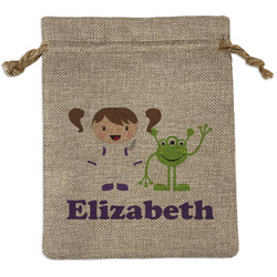 Girls Astronaut Burlap Gift Bag (Personalized)