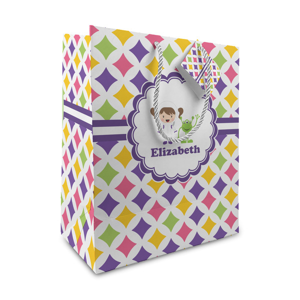 Custom Girls Astronaut Medium Gift Bag (Personalized)