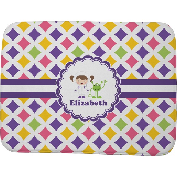 Custom Girls Astronaut Memory Foam Bath Mat - 48"x36" (Personalized)