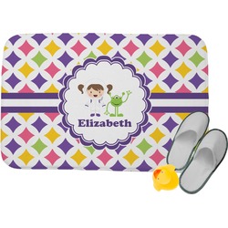 Girls Astronaut Memory Foam Bath Mat - 34"x21" (Personalized)