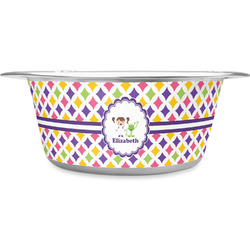 Girls Astronaut Stainless Steel Dog Bowl (Personalized)