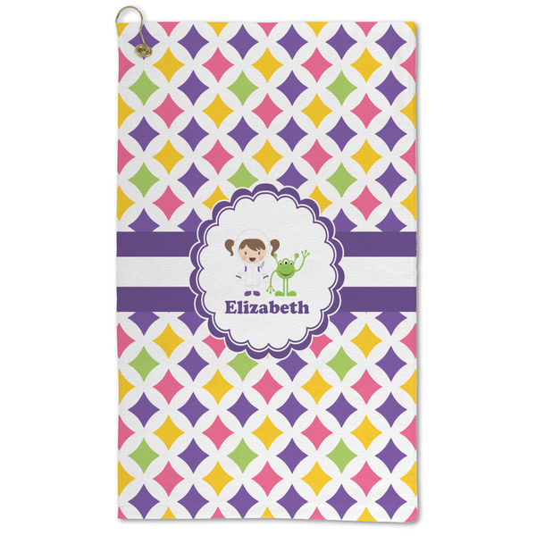 Custom Girls Astronaut Microfiber Golf Towel (Personalized)