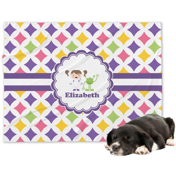 Custom Girls Astronaut Dog Blanket (Personalized)