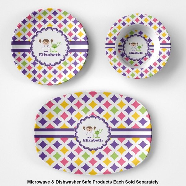 Girls Astronaut Microwave & Dishwasher Safe CP Plastic Dishware - Group