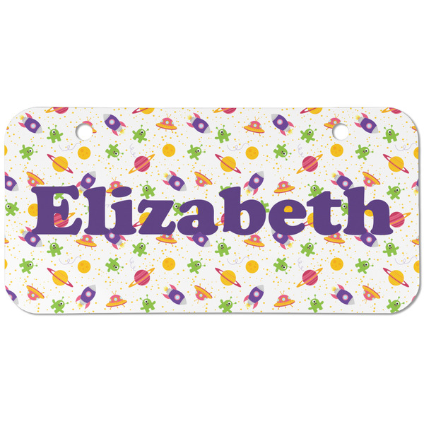 Custom Girls Astronaut Mini/Bicycle License Plate (2 Holes) (Personalized)