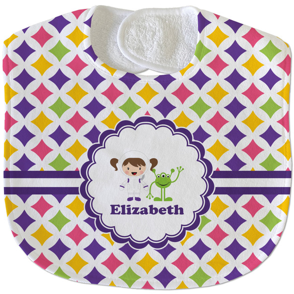 Girls Astronaut New Baby Bib - Closed and Folded