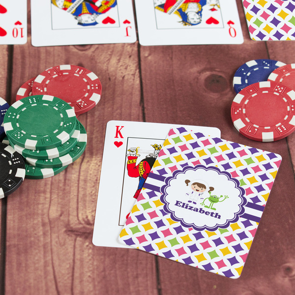 Girls Astronaut On Table with Poker Chips