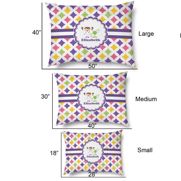 Girls Astronaut Outdoor Dog Beds - SIZE CHART