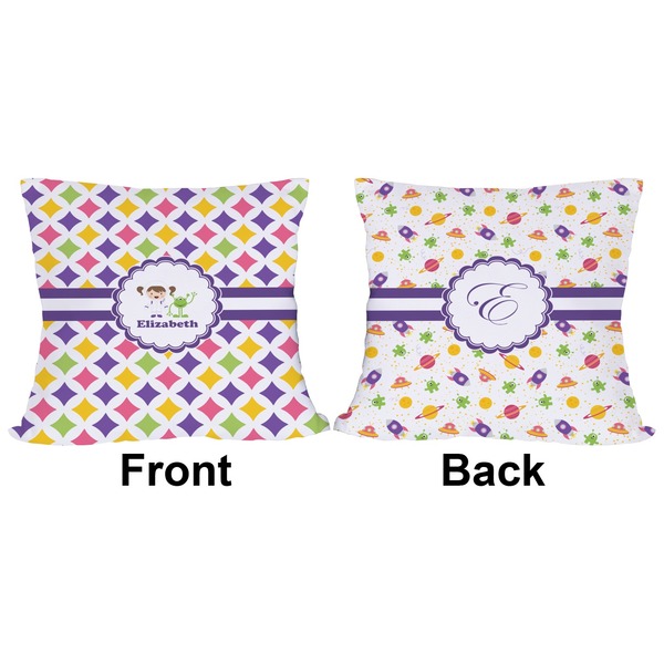 Girls Astronaut Outdoor Pillow - 18x18