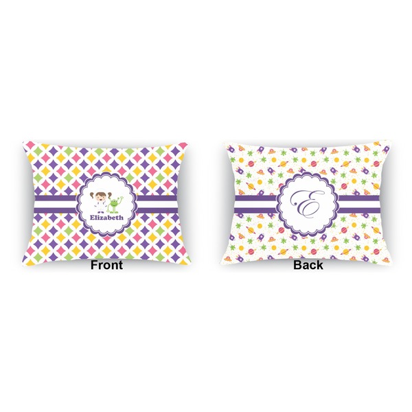 Girls Astronaut  Outdoor Rectangular Throw Pillow (Front and Back)