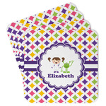 Girls Astronaut Paper Coasters w/ Name or Text